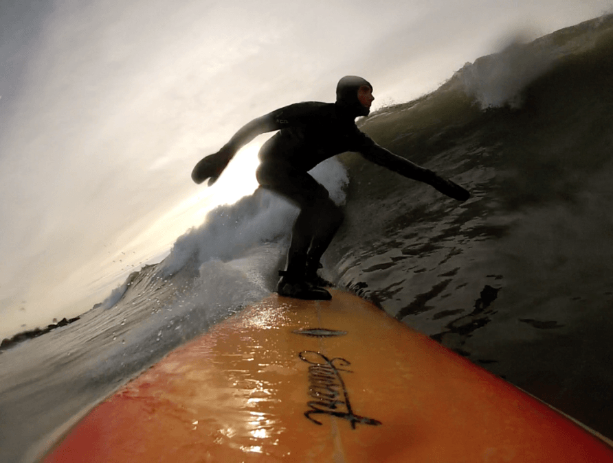 learn how to surf action shot