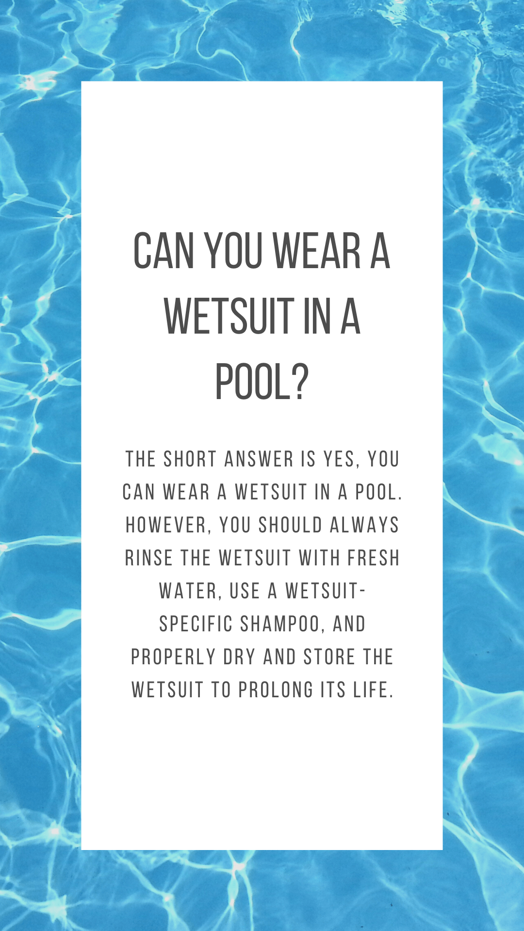 can you wear a wetsuit in a pool