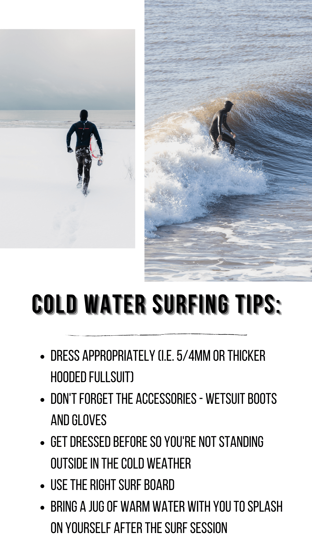 cold water surfing tips - wetsuit wearhouse